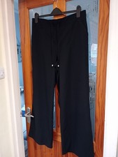 Black Straight Leg Trousers by Papaya Size 16 Elastic Waist Band At The Back