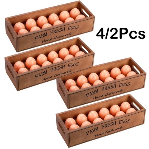2pcs rustic wooden - wooden, egg