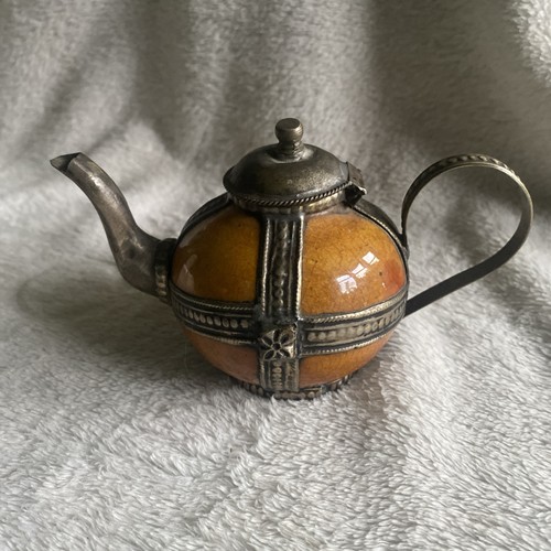 Vintage moroccan brass enamel - vintage,