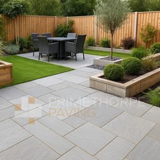 Kandla Grey Indian Sandstone Garden Paving Slabs Mixed Patio Pack 22mm Riven