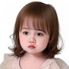 Breathable Short Curly Hair Wigs Baby Bangs School Play Dress Up Costume Prop