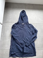 White Stuff Blue Hoodie Size 14 Cotton Side Vents No Pockets