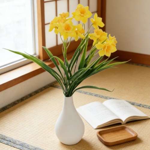 5pcs yellow daffodil silk - 5pcs,
