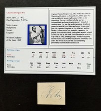 C B FRY - ORIGINAL AUTOGRAPH