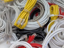 Job lot of 10 x ethernet cables wire RJ45 gigabit internet patch leads bundle