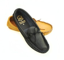 Mens mokkers tan black - mokkers, leather