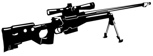 Sniper rifle vinyl sticker - 2x,