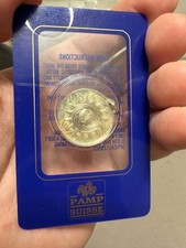 PAMP Suisse 5.2g Holographic Sun Pendant Silver 999 Super Rare Hologram Type 2
