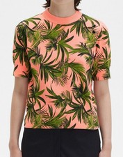 FRED PERRY AMY WINEHOUSE PALM PRINT JUMPER SK5146 CORAL HEAT NEW WITH TAGS