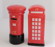 Cath Kidston Red Phone Box & Telephone Box Salt and Pepper Pots Ht 9cm London