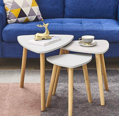 Set white wood nesting - 3,