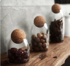 glass storage jars with cork