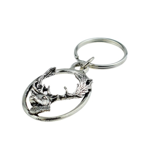 Pewter key ring fallow deer - pewter, :