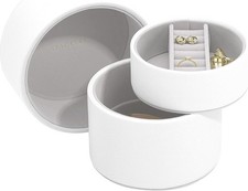 Stackers Pebble White Bedside Table Jewellery Box Pod