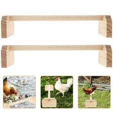 2 Pcs Wooden Parrot Stand Chick Bird Cage Accessories Standing Rack Pet Toy