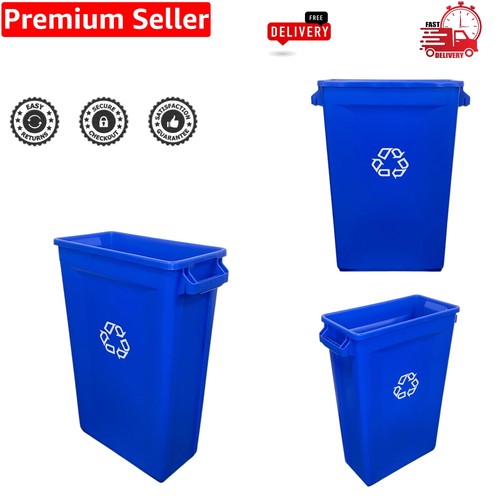 Vented 87l blue slim recycling - vented,