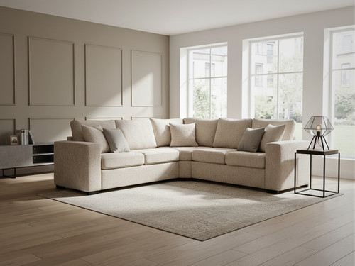 Chestnut cream corner sofa - chestnut,