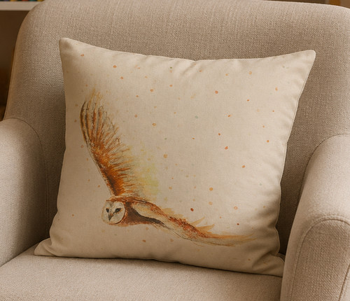 Black ginger owl cushion cover - black,