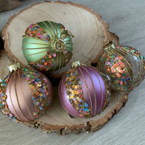 8cm pastel christmas bauble - christmas,