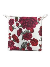 Laura Ashley Rosalie Cranberry Tie-On Seat Pads Dining/Patio/Garden/Kitchen