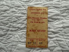 LIVERPOOL V DYNAMO DRESDEN 1976 UEFA CUP (TICKET)