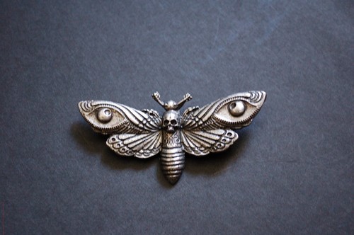 Death head moth pewter - head,