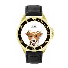 Toff London TLWL-7905 Mens Beige Jack Russell Terrier Dog Head Watch