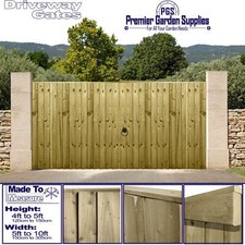 PAIR Driveway MADE TO MEASURE Gates Flat Top Light Feather Edge UPTO H.5xW.10ft