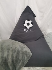 Personalised football bean bag chair with filling, adult & kids gift