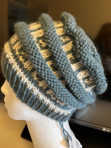 Hand knitted hat fair isle - hat,