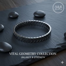 8mm Hematite Chevron Bracelet