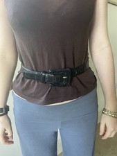 MULBERRY BLACK Leather BELT SIZE S 26 Inch Ladies