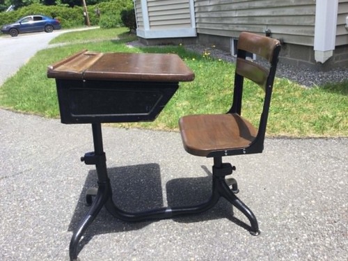 Antique wooden metal school - metal,