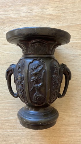 Antique japanese bronze vase - antique,