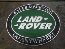 Cast aluminium Land Rover Sales & Service sign, 4x4, Defender, garage, mancave