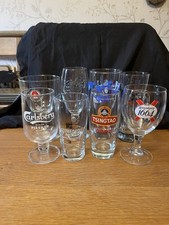 8 Assorted Half Pint Glasses Stella Carlsberg Asahi Tsingtao S/press Kronenberg