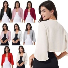 Women 3/4 Sleeve Sheer Shrug