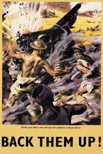 WB59 Vintage WW2 World War II BACK THEM UP North Africa British Poster A3/A4