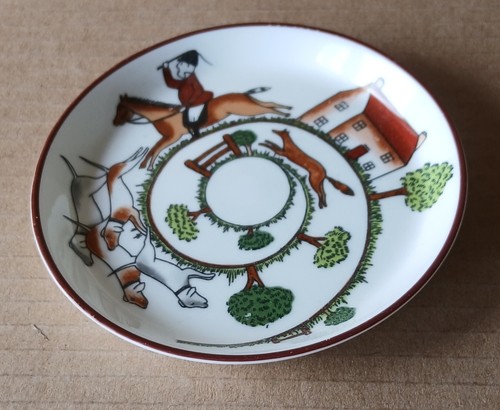 Coalport hunting scene bone - scene,