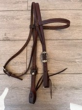 Western Headstall - stunning buckles - Dark Oiled