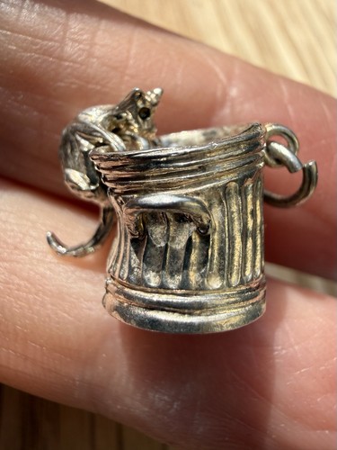 Vintage silver cat the bin - vintage,