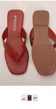 Great for holiday. Size 5 Womens Red Square Toe Post Sandal from peacocks