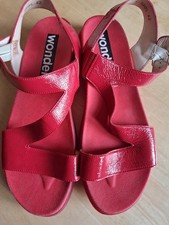 WONDERS memory Gel Red Sandals  Sz 42 UK 8