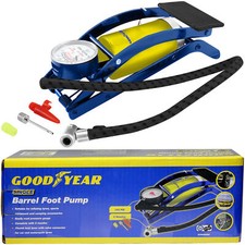 Goodyear Single Barrel Cylinder Tyre Foot Pump Air Inflator Car Van Bicycle Bike