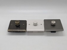 Zigtiger 1-gang 2-way LED dimmer switch white/brushed steel trailing edge 3-100W