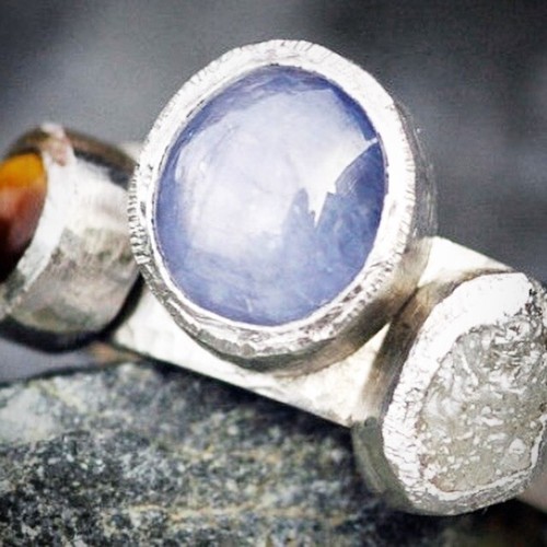 Unique platinum ring with - , star