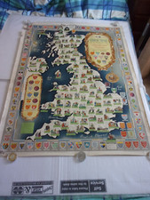National Savings Map Of The British Isles Vintage Festivals & Customs Poster