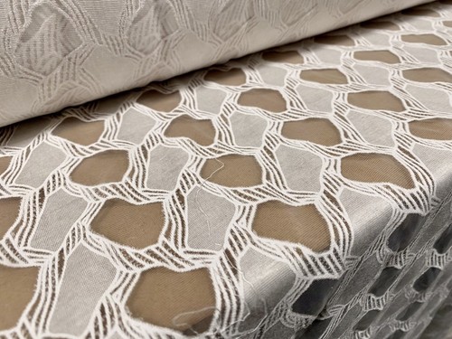 Embroidered organza burnout - organza,