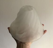 Vintage White Opaque Marbled Frosted Glass Bell Light Lamp Shade- 41 mm Fitter