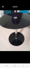 Black Glass And Chrome Lamp Table